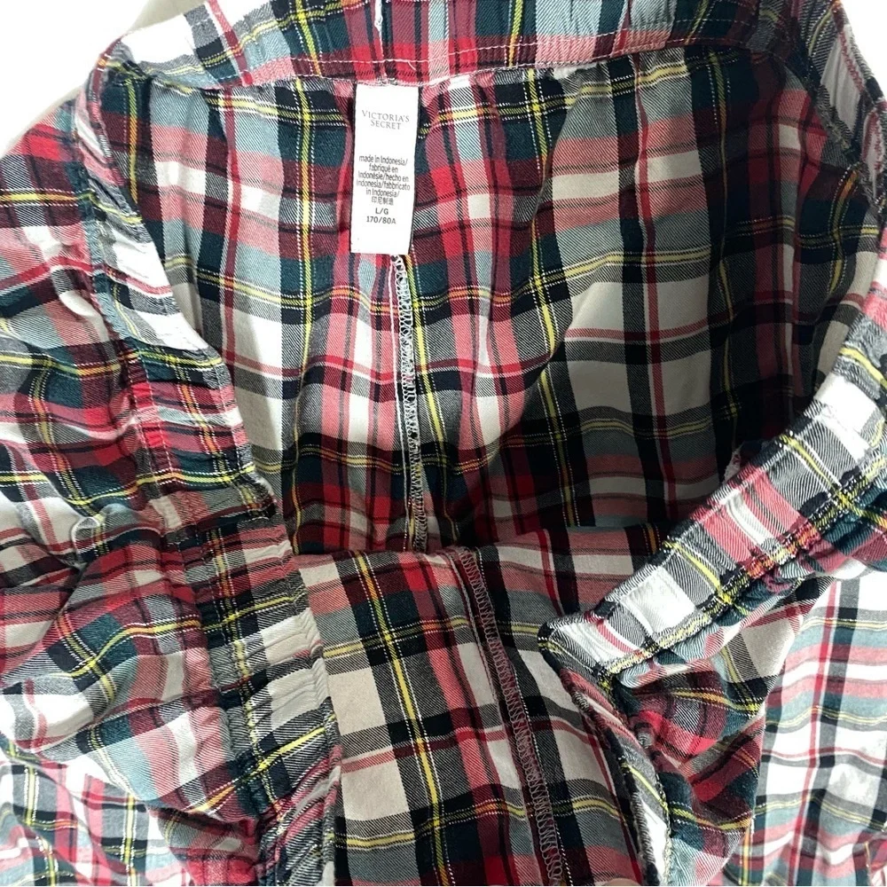 Victoria's Secret Women's Pajama‎ Pants Size Large Plaid Drawstring Sweats